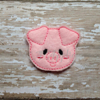 Piper Pig Head Feltie Embroidery Design