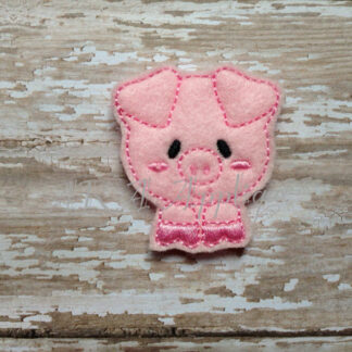 Peeking Piper Pig Feltie Embroidery Design