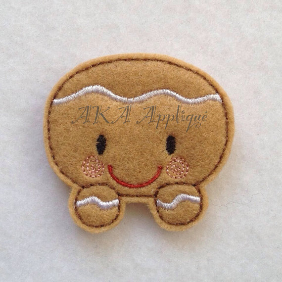 Gingerbread Boy Feltie Embroidery Design