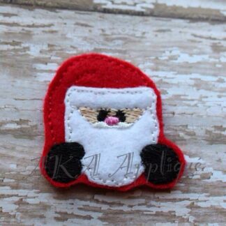 Peeking Santa Feltie Embroidery Design