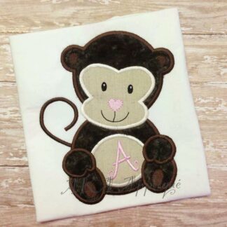 Maggie Monkey Applique Embroidery Design