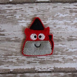 Candy Corn Devil Appliqued Feltie Embroidery Design