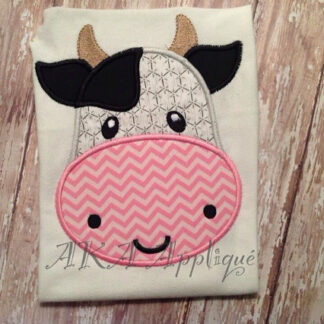 Clarabel Cow Head Applique Embroidery Design