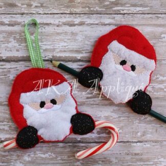 Santa Candy Cane Holder Ornament and Pencil Holder