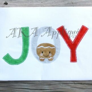 Joy Gingerbread Applique Embroidery Design