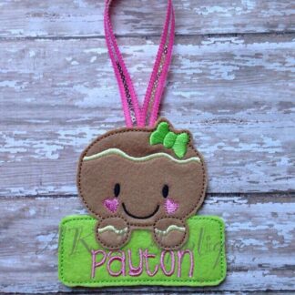 Personalizable Ginger Gingerbread Girl Ornament ITH Embroidery Design