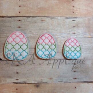 Quatrefoil Easter Egg Feltie Embroidery Design