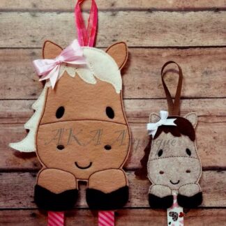 Sophia Horse Clip Keeper-Bow Holder ITH Embroidery Design