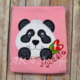 Peeking Penelope Panda Applique Embroidery Design