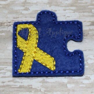 Ribbon Puzzle Piece Feltie Embroidery Design