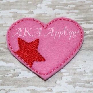 Star Heart Feltie Embroidery Design