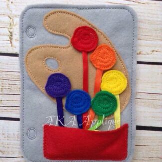 ITH Quiet Book Paint Palate Page Felt Embroidery Design