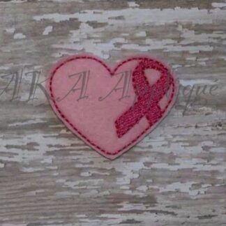 Ribbon Heart Feltie Embroidery Design