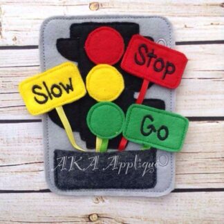 ITH Quiet Book Stop Light Page Felt Embroidery Design