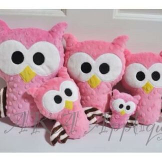 Kookie Owl TWO HOOP Plushie ITH Embroidery Design