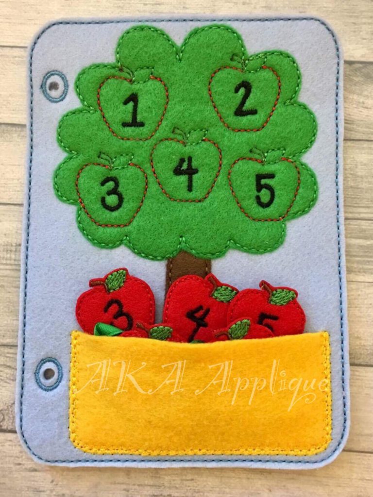 ITH Quiet Book Apple Tree Page Felt Embroidery Design - Image 3