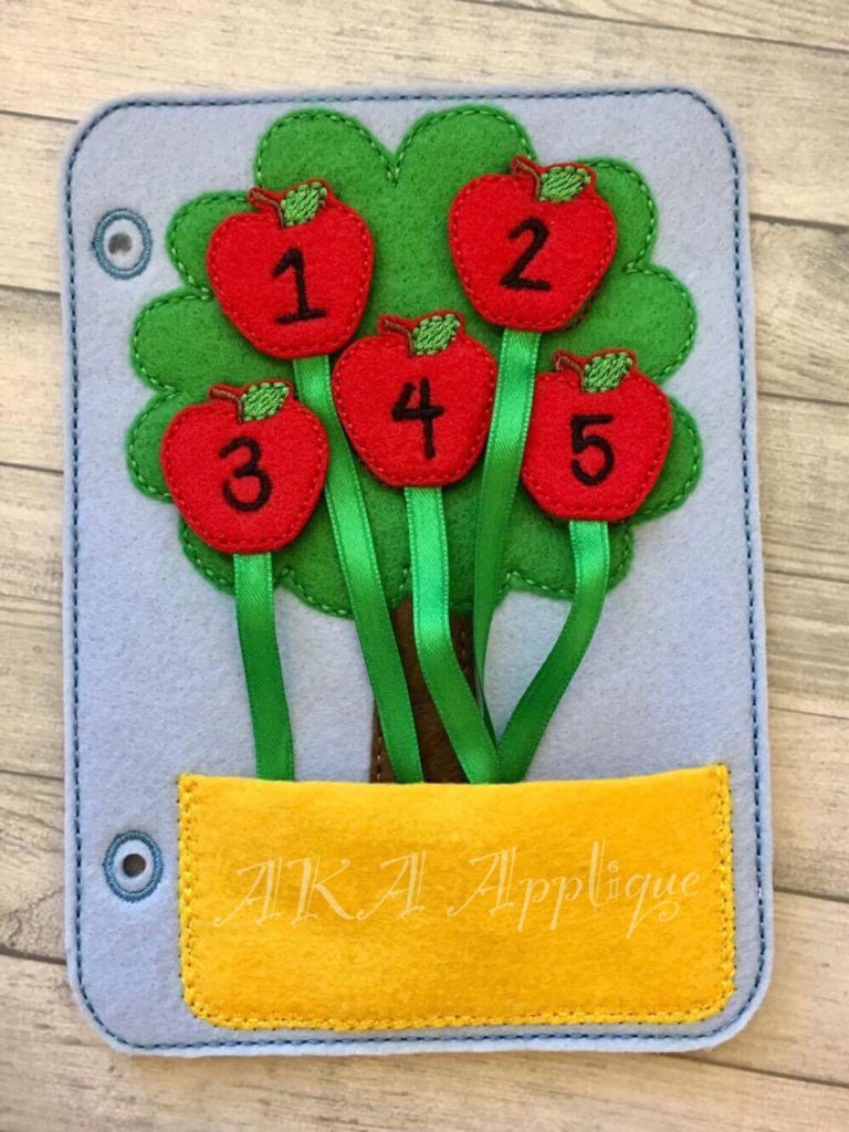 ITH Quiet Book Apple Tree Page Felt Embroidery Design - Image 4