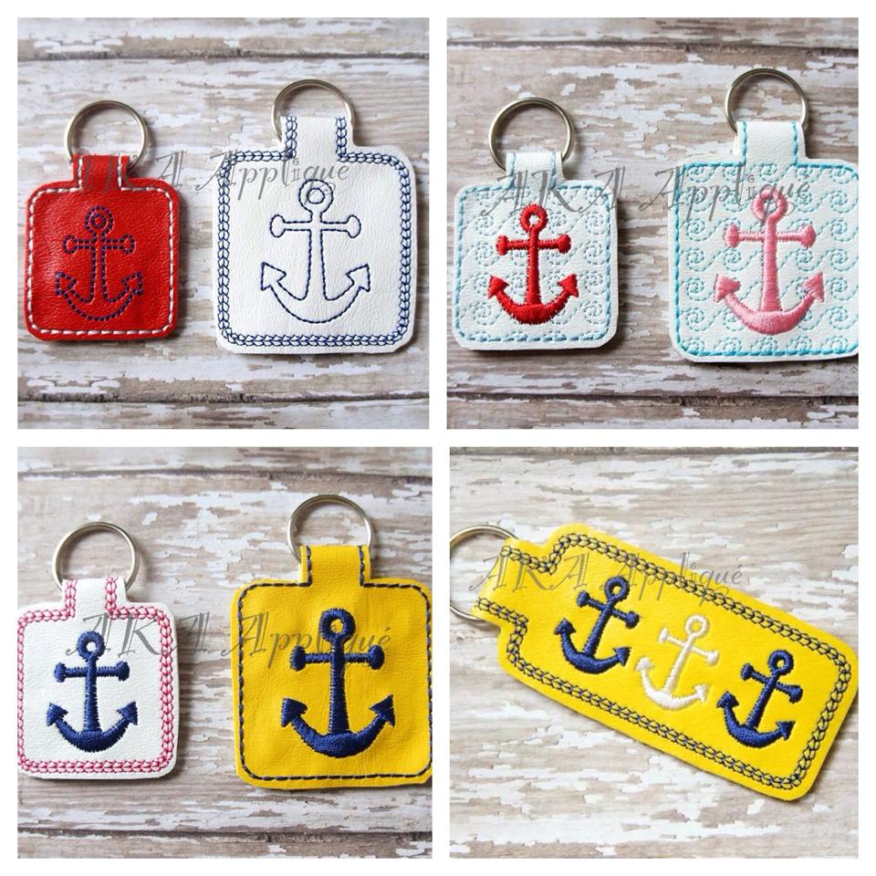 ITH Anchor Key Fob Set 1 Embroidery Design