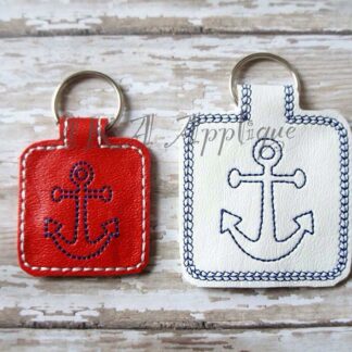 ITH Anchor Outline Key Fob Embroidery Design