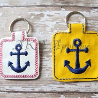ITH Anchor Key Fob Embroidery Design