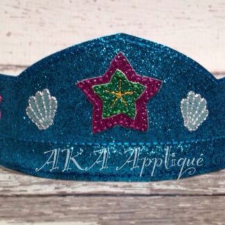 Sea Princess Headband Tiara Embroidery Design