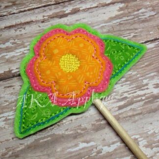 ITH Flower Leaf Wand Embroidery Design