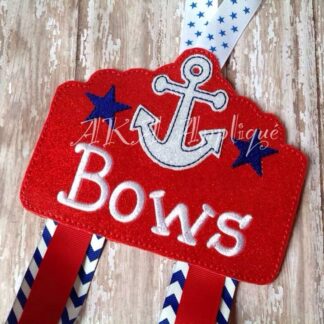 Anchor Clip Keeper-Bow Holder ITH Embroidery Design