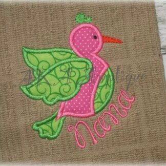 Hannah Hummingbird Applique Embroidery Design