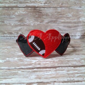 ITH Football Heart Headband SLIDER™ Embroidery Design