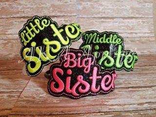 ITH Big Little Middle Sister Headband SLIDER™ Set Embroidery Design
