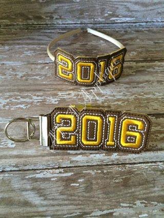 ITH 2016 Spirit Headband SLIDER™ and Key Fob Embroidery Design