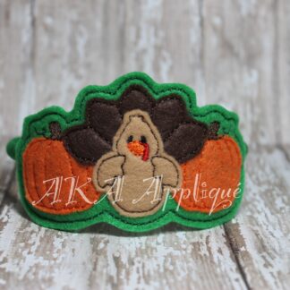 ITH Turkey Pumpkin Headband SLIDER™ Embroidery Design