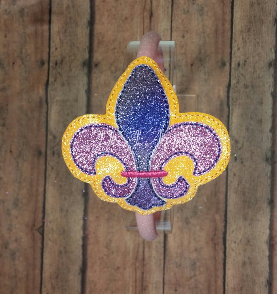 ITH Fleur de lis Headband SLIDER™ Embroidery Design - Image 3