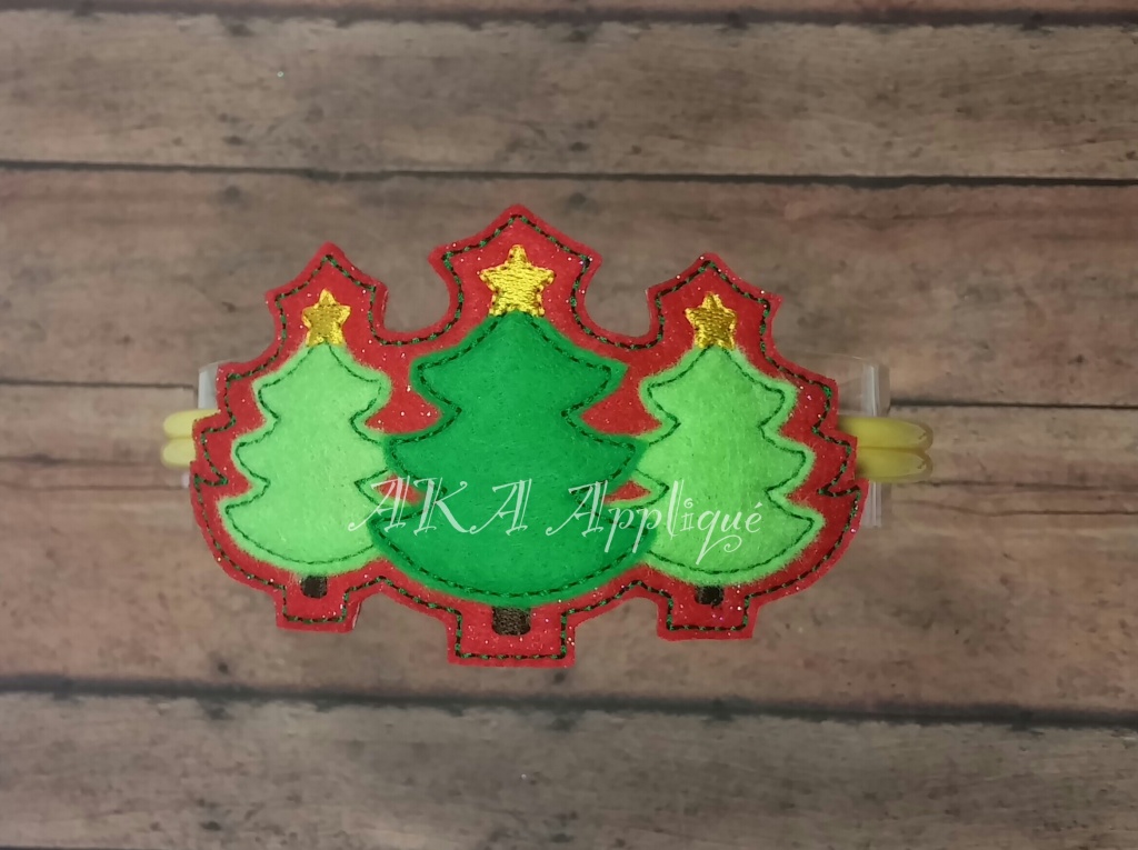 ITH Triple Christmas Tree Headband SLIDER™ Embroidery Design - Image 2