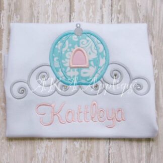 Cinderella Princess Carriage Applique Embroidery Design
