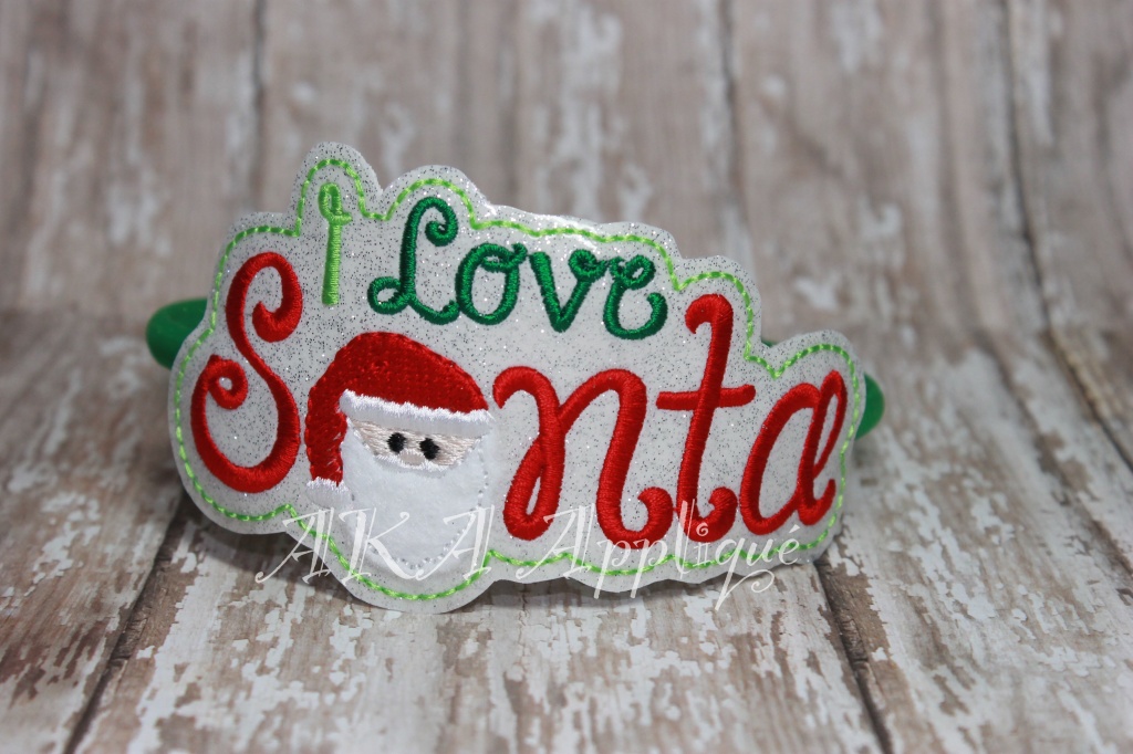 ITH I Love Santa Headband SLIDER™ Embroidery Design - Image 3