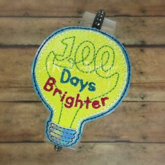 ITH 100 Days Brighter Headband SLIDER™ and Pencil Topper Embroidery Design