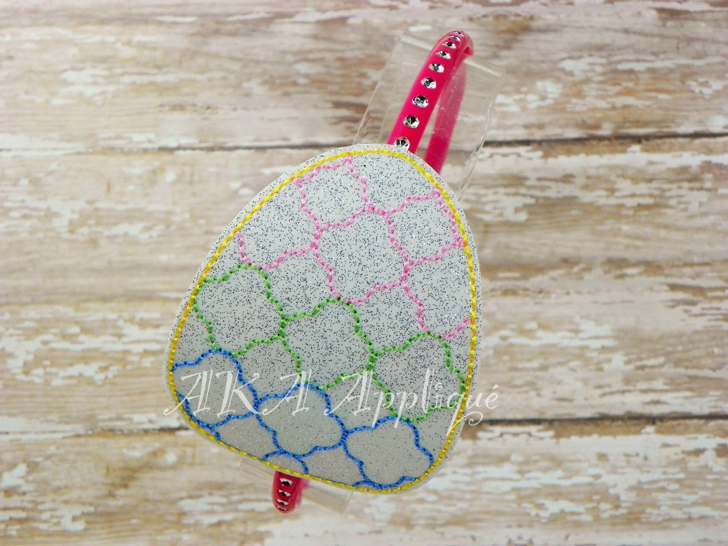 ITH Quatrefoil Egg Headband SLIDER™Embroidery Design