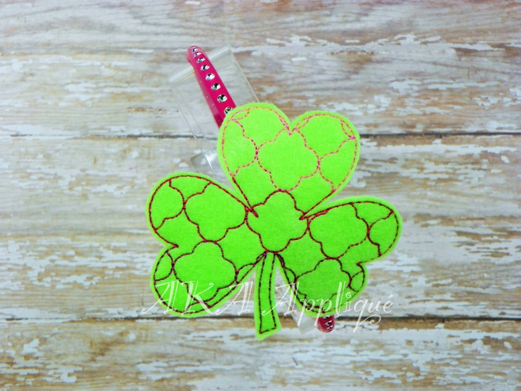 ITH Quatrefoil Shamrock Headband SLIDER™Embroidery Design - Image 2