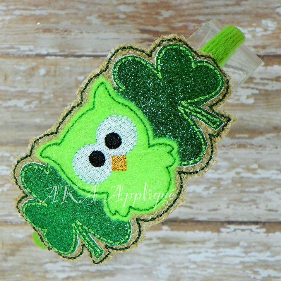 ITH Kookie Owl Shamrock Headband SLIDER™ Embroidery Design