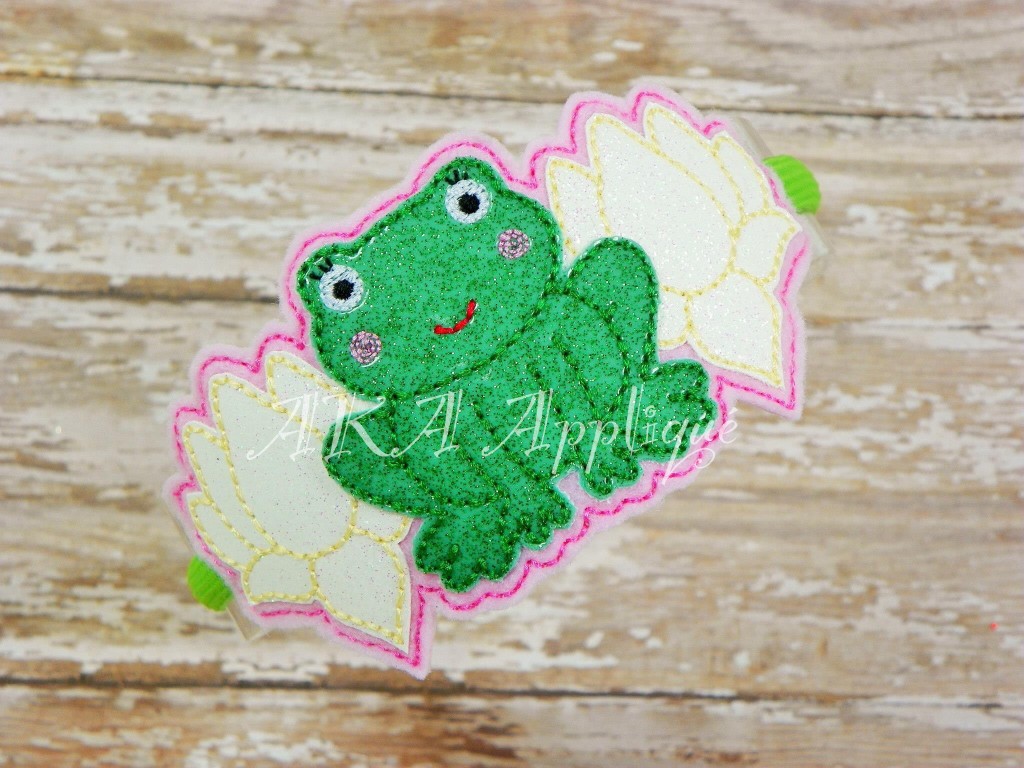 ITH Felicity Frog Lily Headband SLIDER™ Embroidery Design