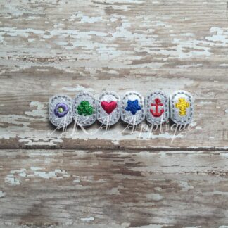 ITH Charm Bracelet Shape Charm Sliders Set 1 Embroidery Design