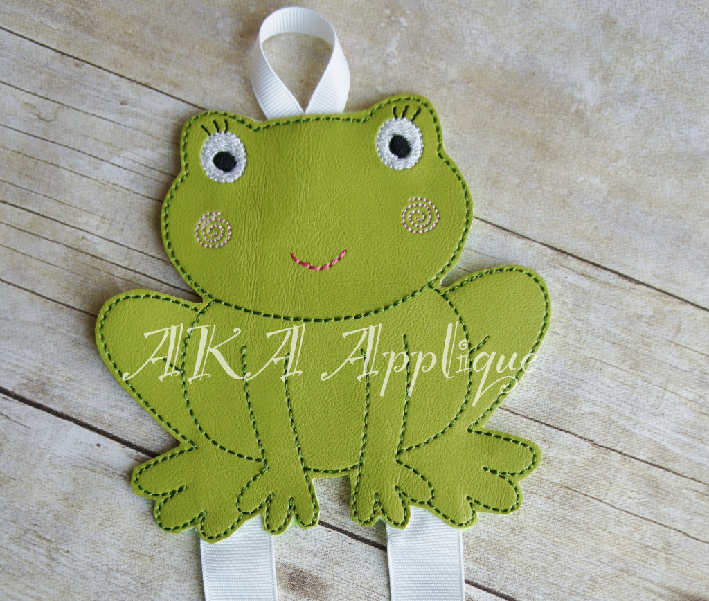 Felicity Frog Clip Keeper-Bow Holder ITH Embroidery Design