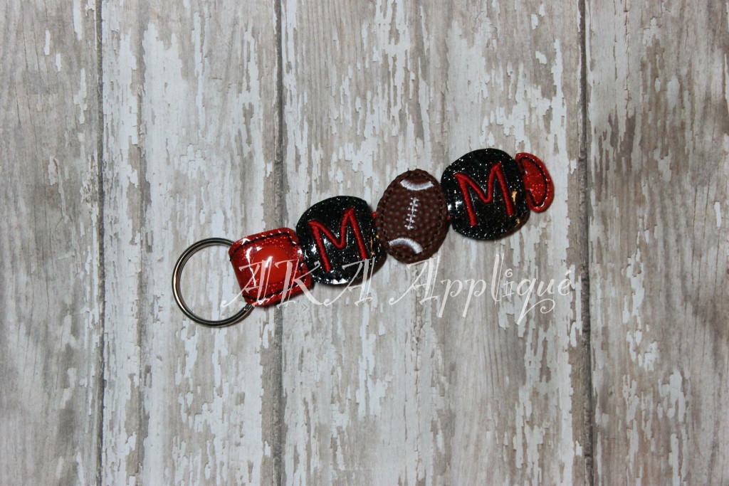 ITH 1" Football Charm SLIDER™ Add On Set Embroidery Design - Image 2
