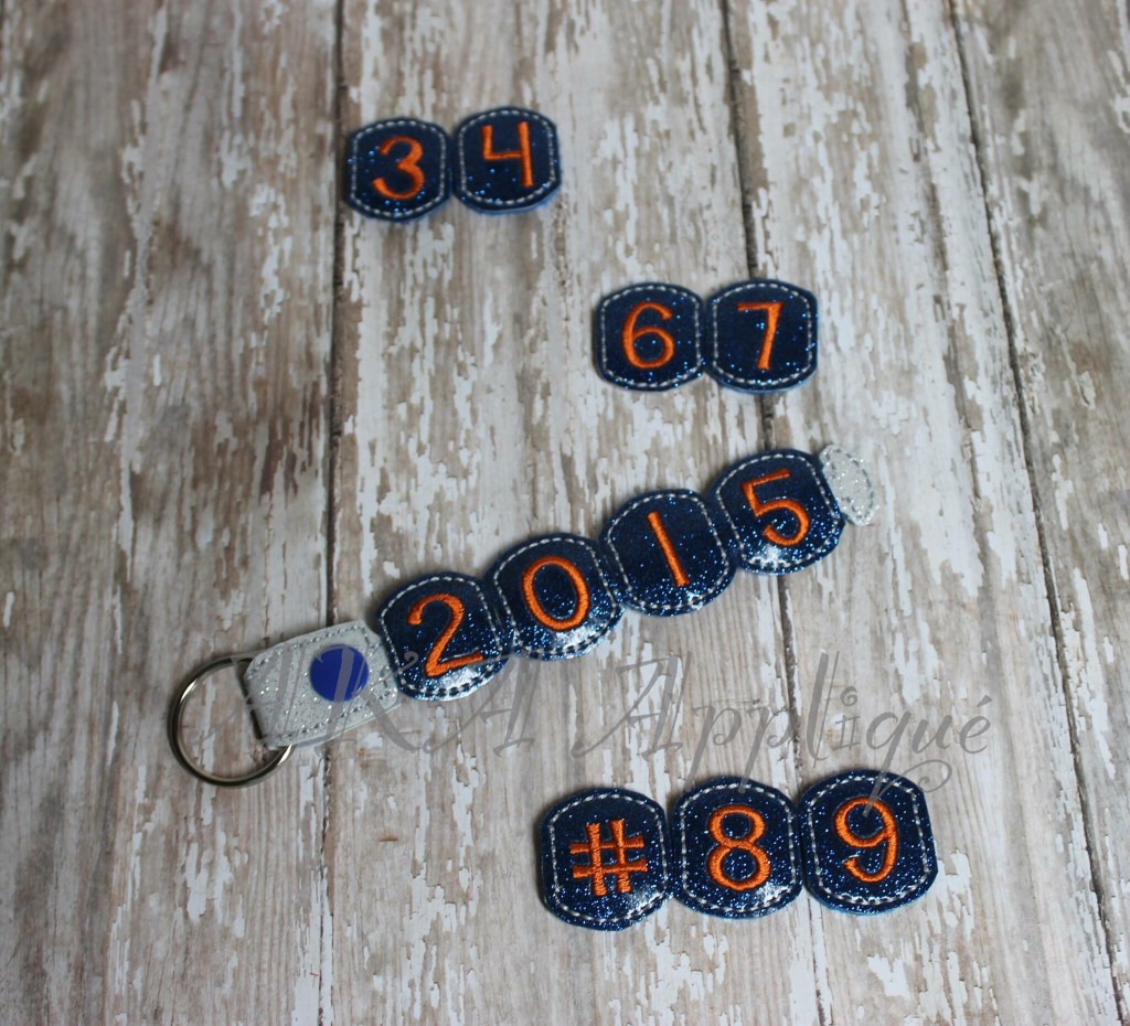 ITH 1" Number Charm Headband Sliders™ Embroidery Design