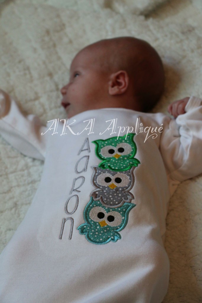 Stacked Kookie Owl Applique Embroidery Design - Image 2