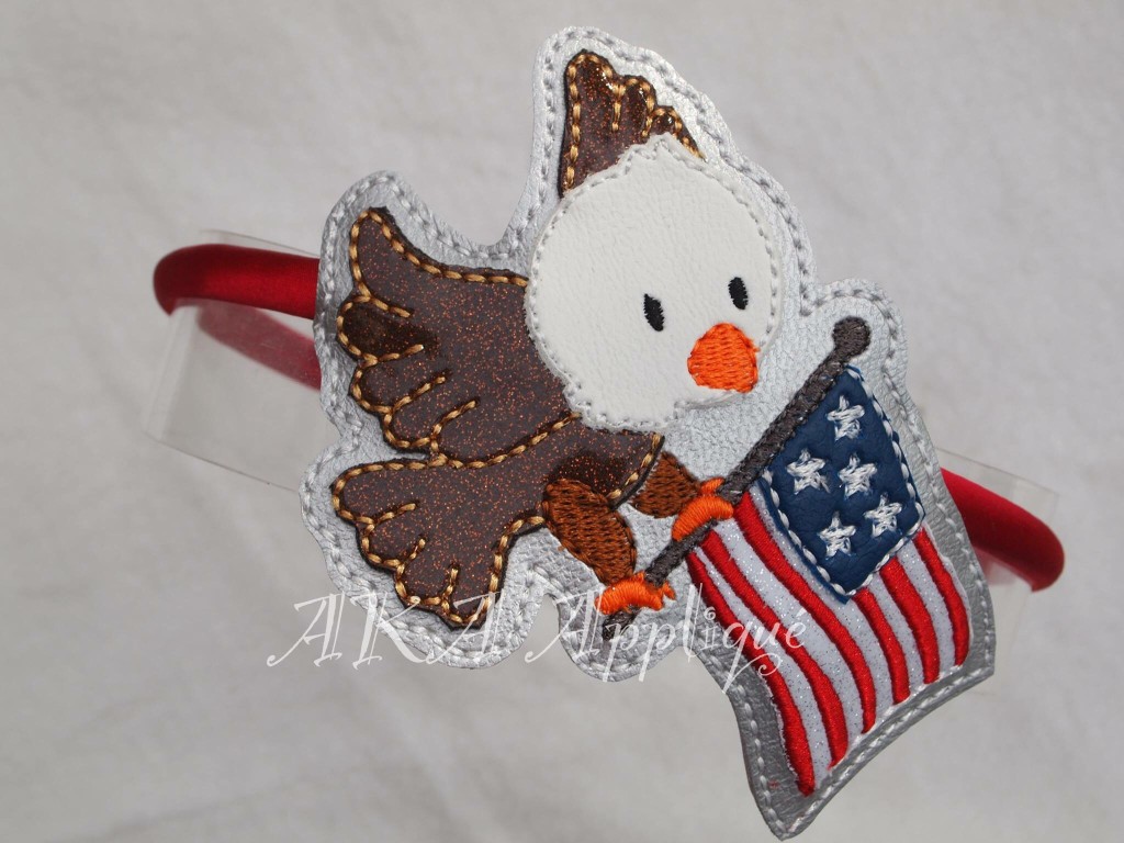 ITH Eagle and Flag Headband SLIDER™ Embroidery Design - Image 2