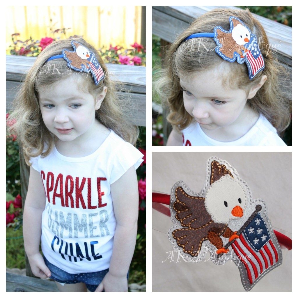 ITH Eagle and Flag Headband SLIDER™ Embroidery Design - Image 3