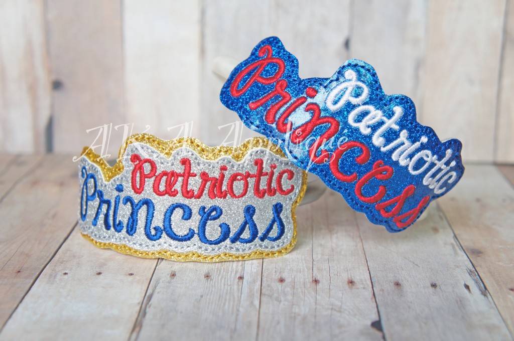 ITH Patriotic Princess Headband SLIDER™ Embroidery Design
