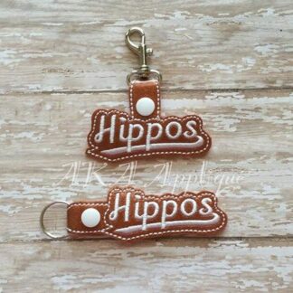 ITH Hippos Spirit Snap Fob Embroidery Design